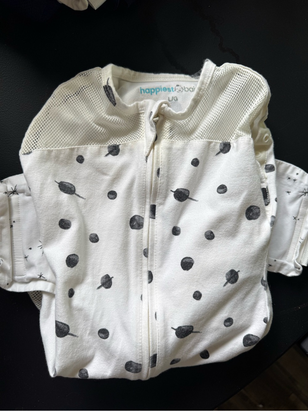 Happiest Baby White & Gray Planet-Print Zip Sleep Sack